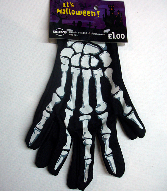 Glow in the dark skeleton gloves